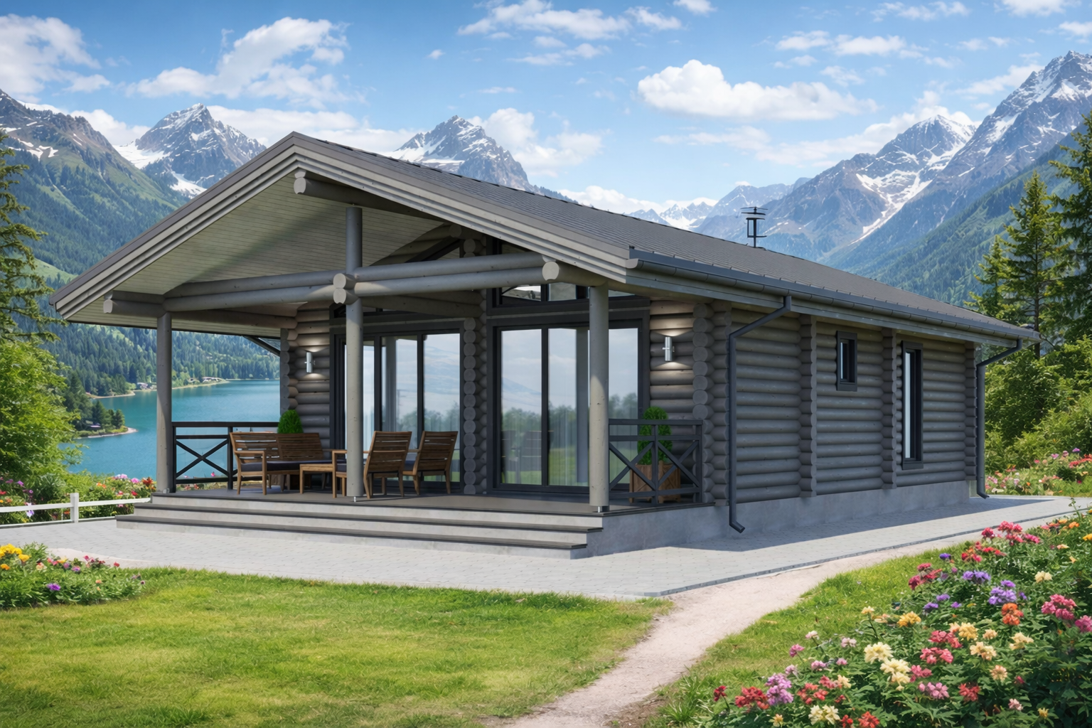 Intérieur en bois d'une tiny house